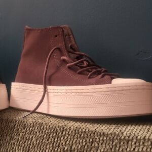 Converse Brown High-Top Platform Sneakers